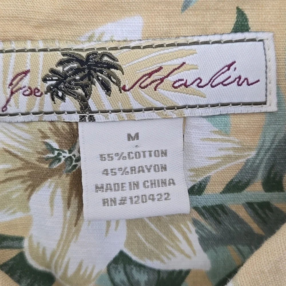 Joe Marlin Tropical Leaf Print Button-Up Shirt - Picture 4 of 9